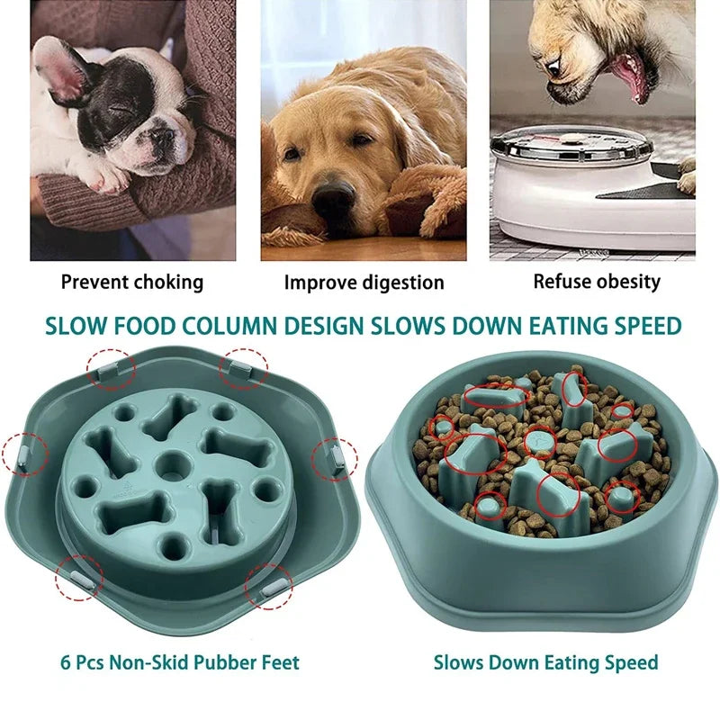 Slow Feeder Dog Bowl – Anti-Gulping Puzzle Feeding Bowl