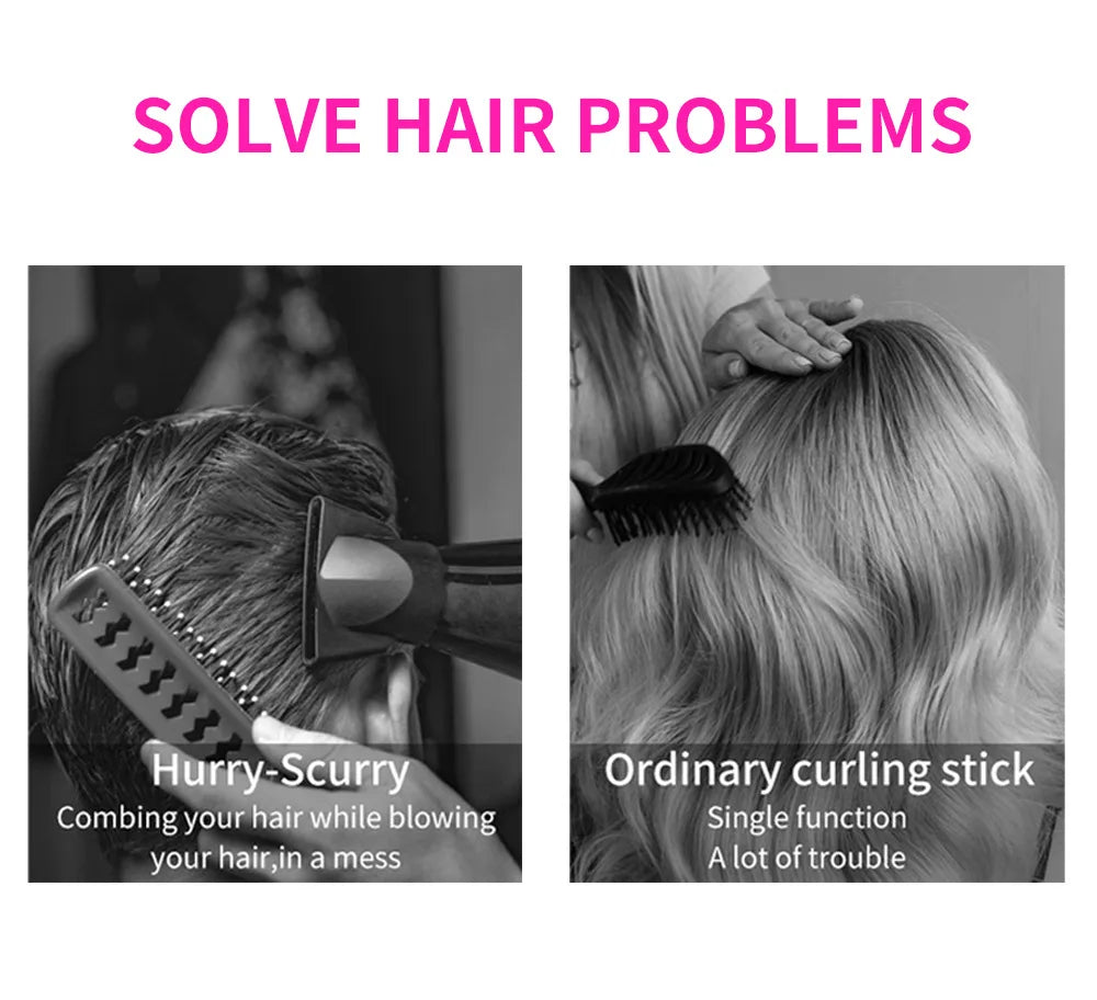 3-in-1 Hot Air Hair Dryer Brush – Ionic Blow Dryer, Straightener & Styling Comb