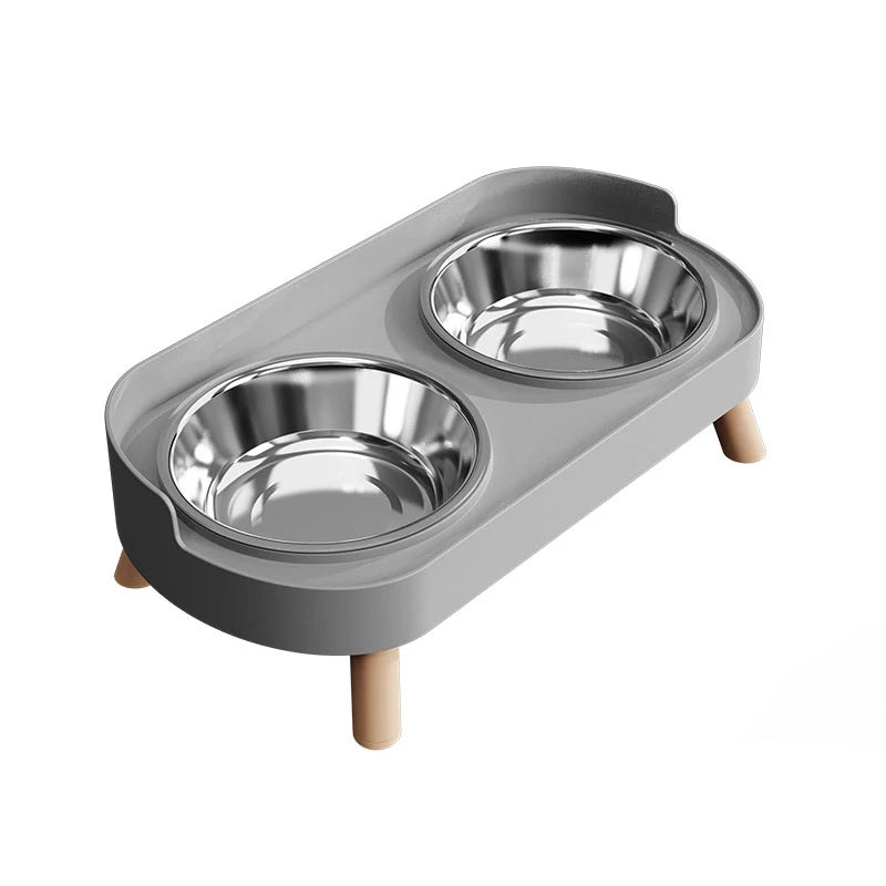 Colourful Stainless Steel Double Pet Bowl – Food & Water Feeding Station for Cats & Dogs
