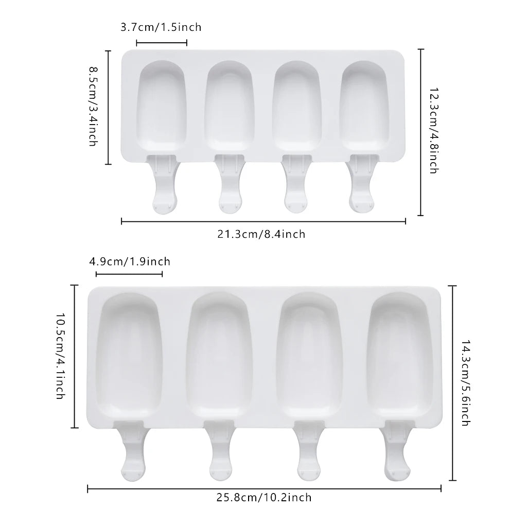 4-Cavity Silicone Popsicle Mould – Homemade Ice Cream & Cake Pop Maker