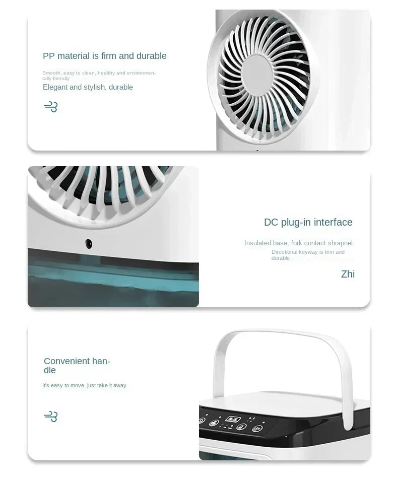 Portable USB Mini Air Cooler – Quiet Desktop Cooling Fan with Humidifier & Mist Spray