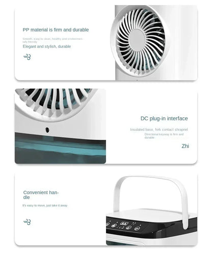 Portable USB Mini Air Cooler – Quiet Desktop Cooling Fan with Humidifier & Mist Spray