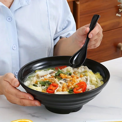 Japanese-Style Ramen & Noodle Bowl – Thickened Plastic Anti-Slip Serving Bowl (19–25cm)