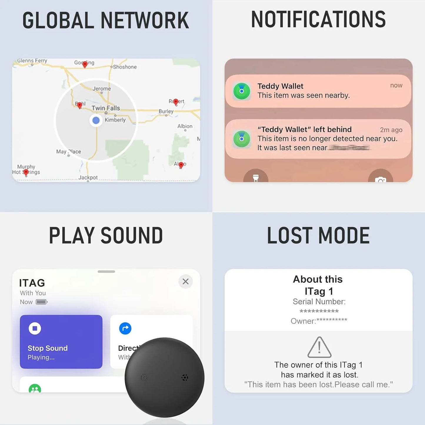 Apple Find My Smart Bluetooth Tracker – GPS Item Locator Tag for Keys, Wallets & Luggage (iOS Only)
