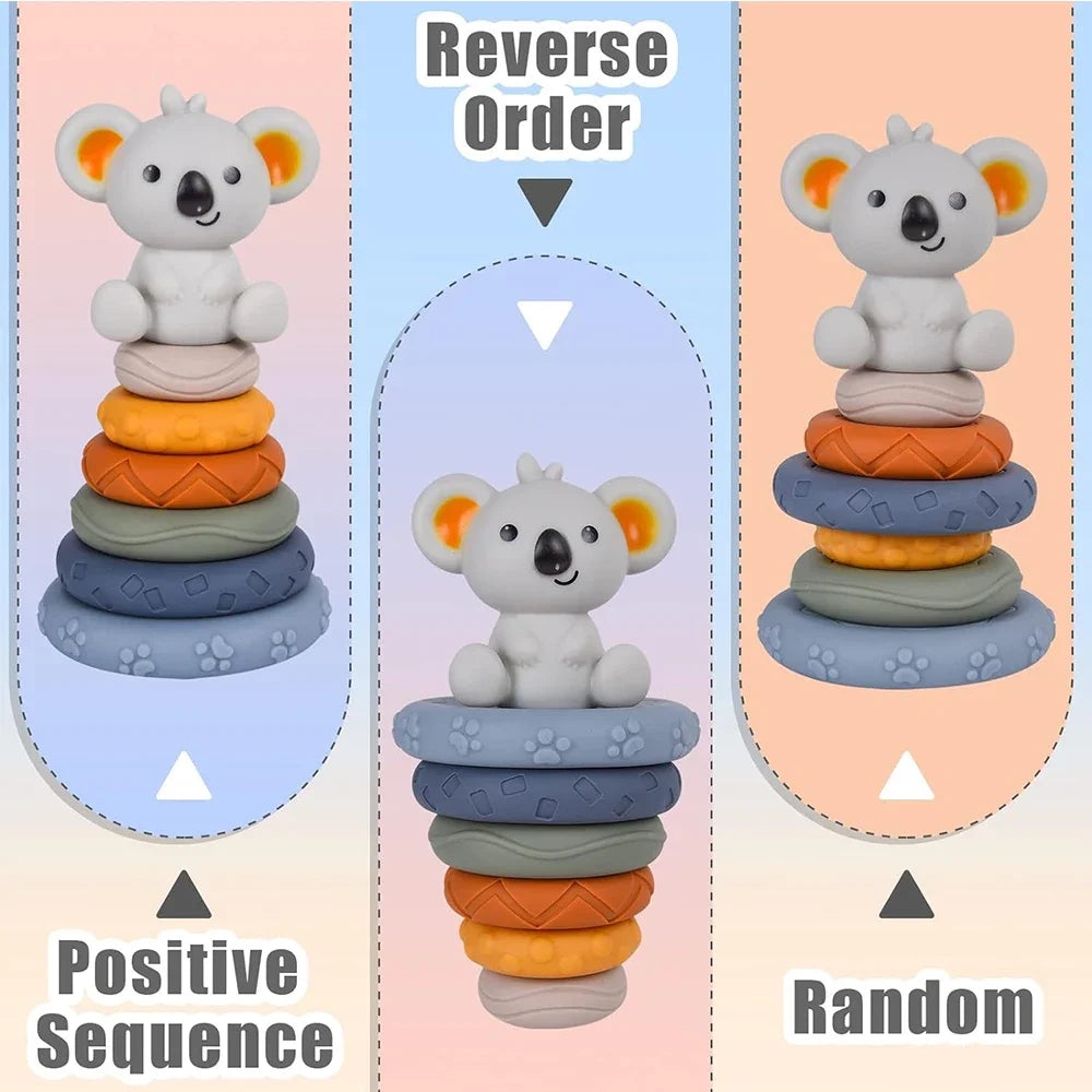 Soft Silicone Baby Building Blocks – Stack, Squeeze & Sensory Play Set
