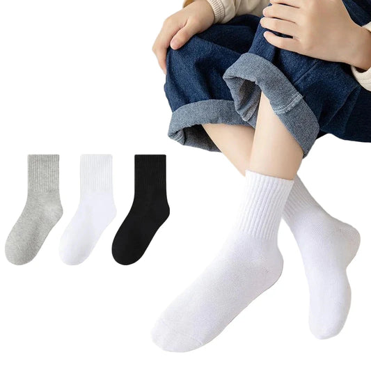 Cotton Sport Socks – 5 Pairs (Ages 3–13) (5 colours available)