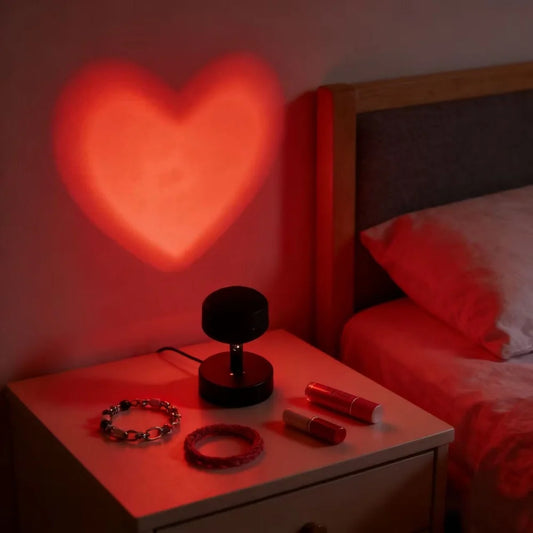 Heart Sunset Projection Lamp – USB LED Romantic Atmosphere Night Light