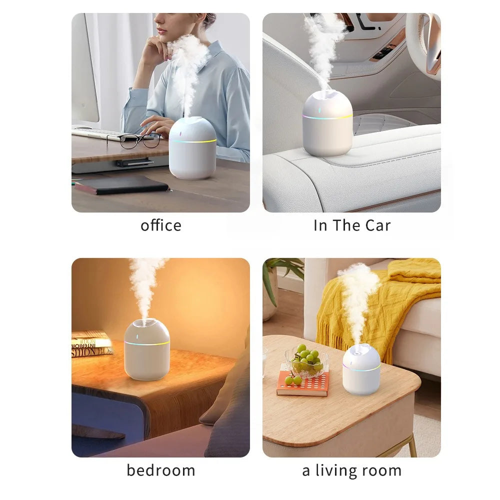 270ml USB Air Humidifier & Aroma Diffuser with LED Night Light