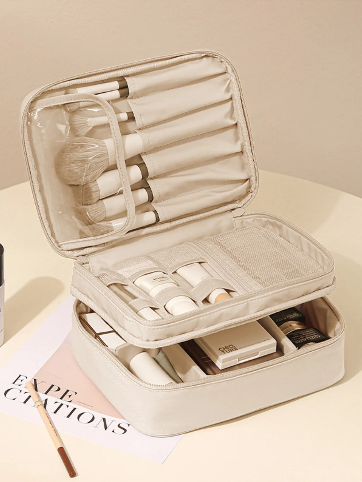 Travel Toiletry & Makeup Organiser Bag – Oxford Cloth Single or Double Layer Cosmetic Storage Case