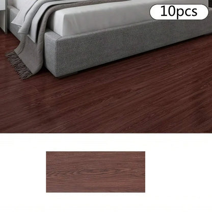 PVC Wood Grain Self-Adhesive Floor Tiles – 40x15cm (10Pcs) (available in 8 designs)