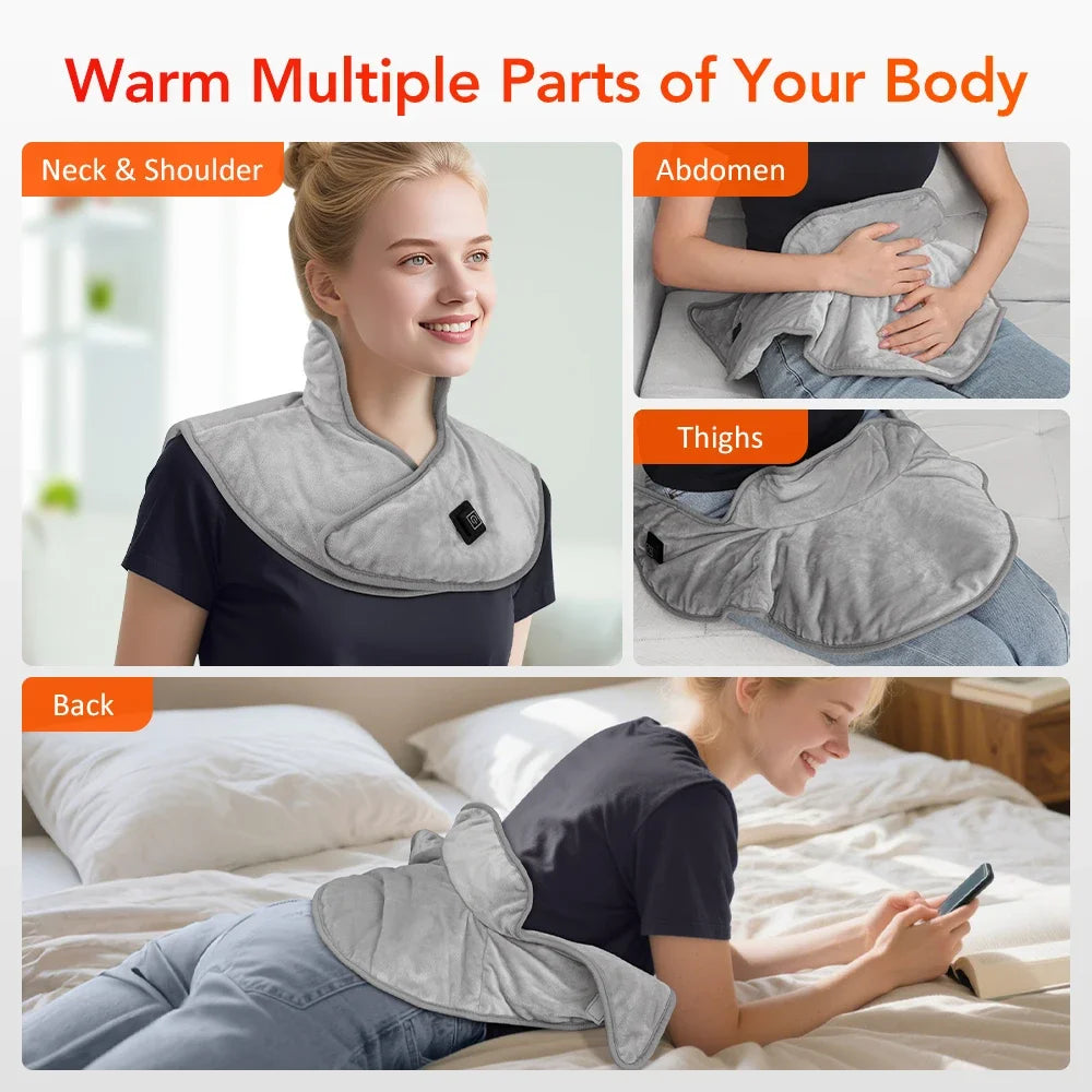 Electric Heated Shoulder & Neck Wrap – Adjustable Heat Therapy Pad (3 Levels)