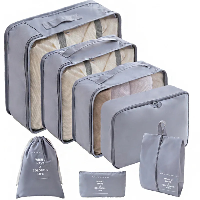 7/10-Piece Travel Packing Cube Set – Suitcase Organisers & Shoe Storage Bags
