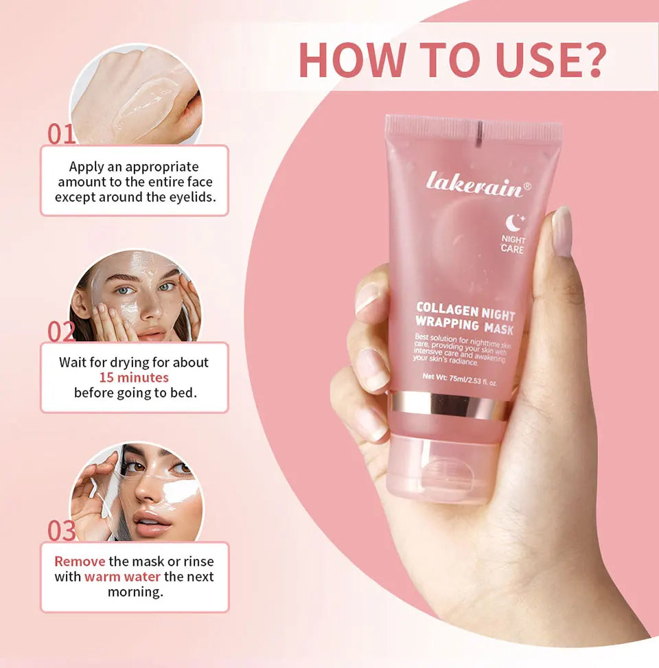 Korean Collagen Overnight Peel-Off Mask – Hydrating & Firming Skin Treatment