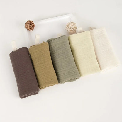 6-Layer Cotton Baby Washcloths – Soft Muslin Burp Cloths & Face Towels (3 or 5 Pack)