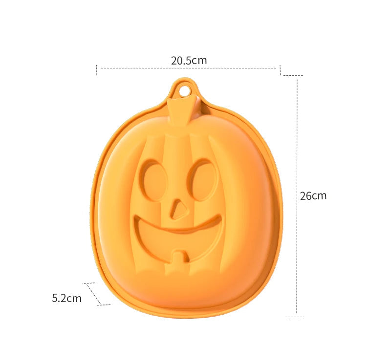 Halloween Silicone Baking Mould – Pumpkin, Ghost, Bat & Witch Hat Shapes