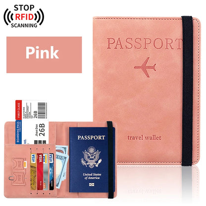 RFID Passport & Travel Wallet – PU Leather Organiser with Card & Document Storage