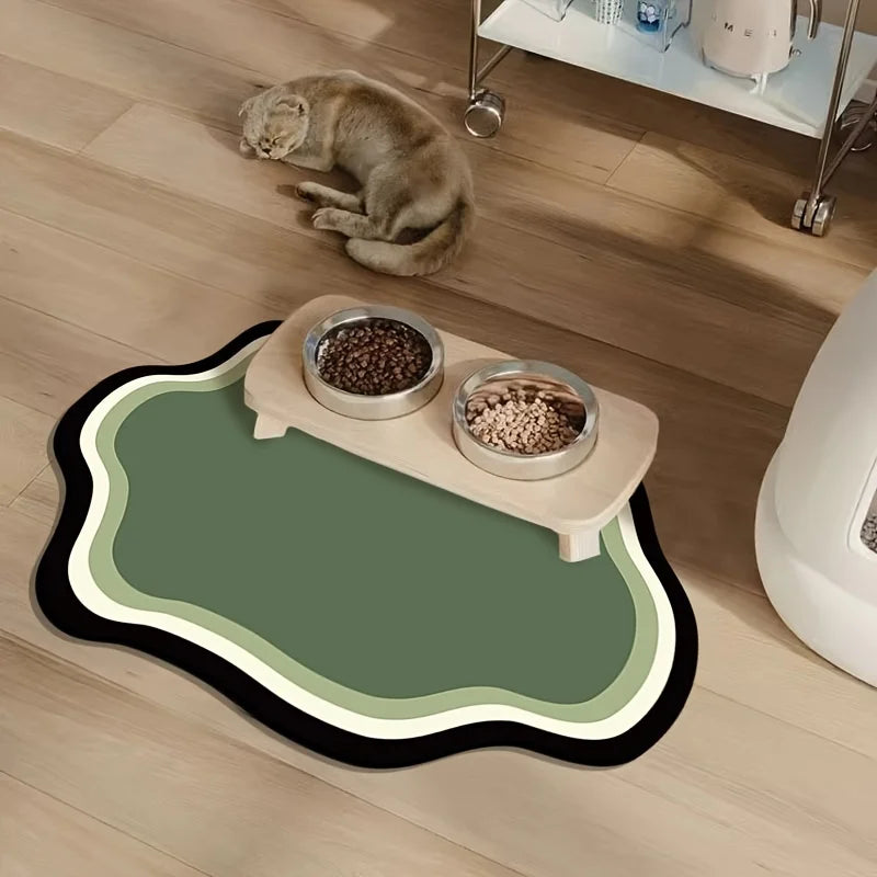 Absorbent Pet Feeding Mat – Quick-Dry Non-Slip Food & Water Bowl Placemat for Cats & Dogs – 30 × 40cm