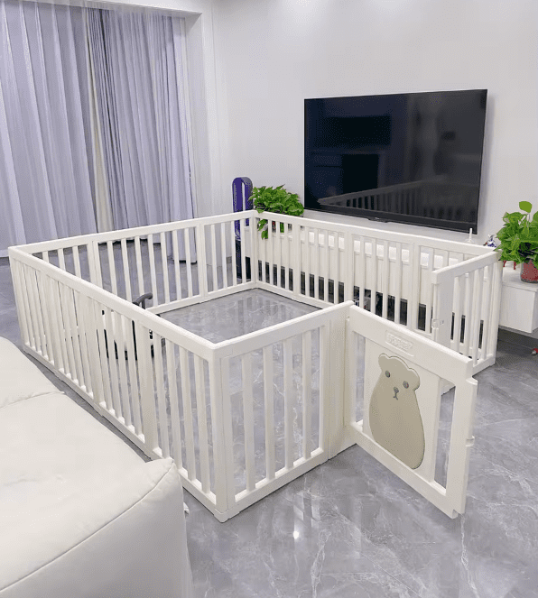 8+2 baby playpen white