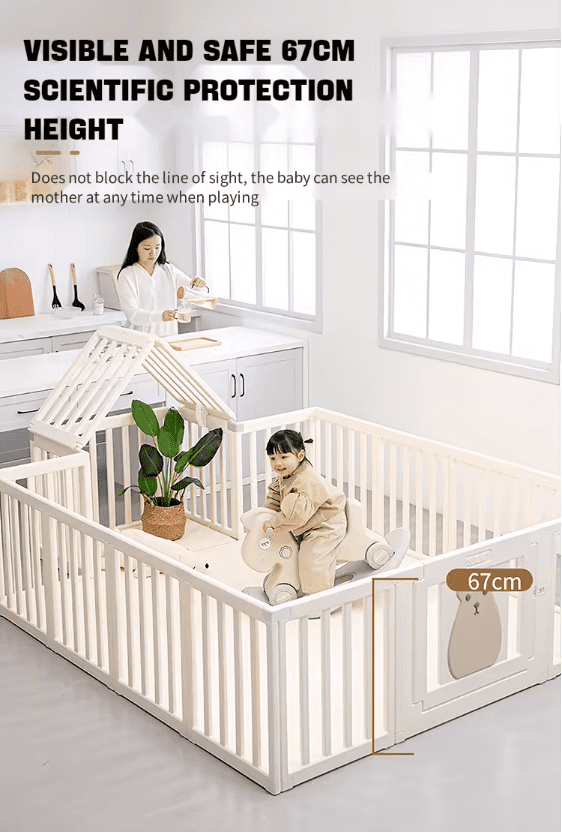 12+2 baby playpen white