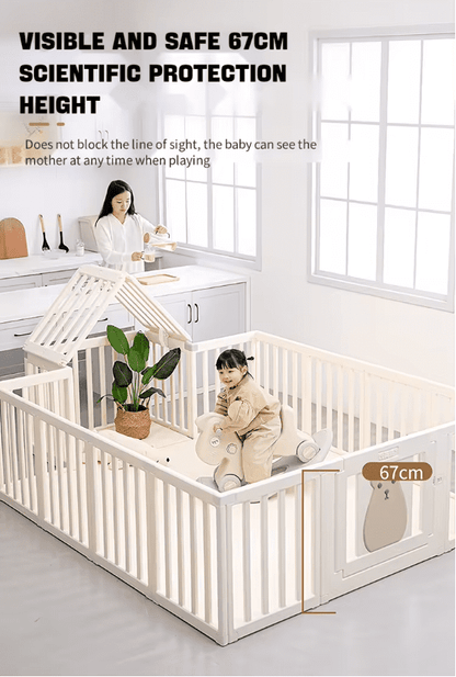 12+2 baby playpen white
