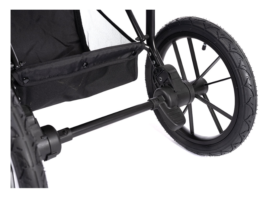 Newborn Pram – EasyGo 2+ Three Wheel Stroller with Car Seat and ISOFIX Base (Black)