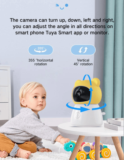 Dual Mode 5″ Baby Monitor with Night Vision & Motion Detection – Yellow