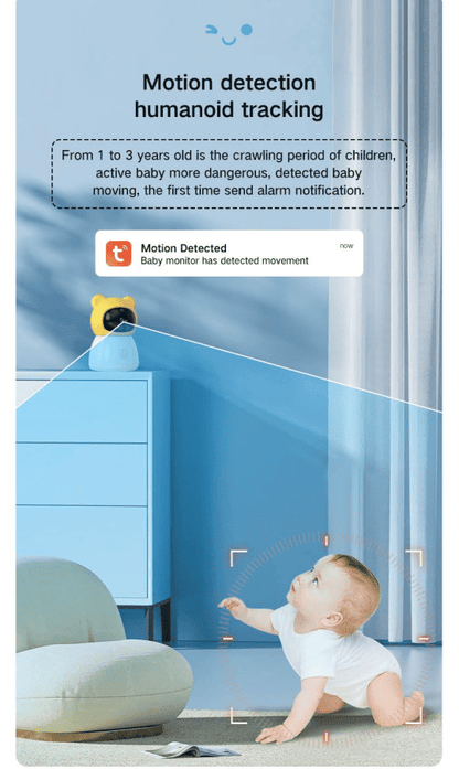 Dual Mode 5″ Baby Monitor with Night Vision & Motion Detection – Yellow