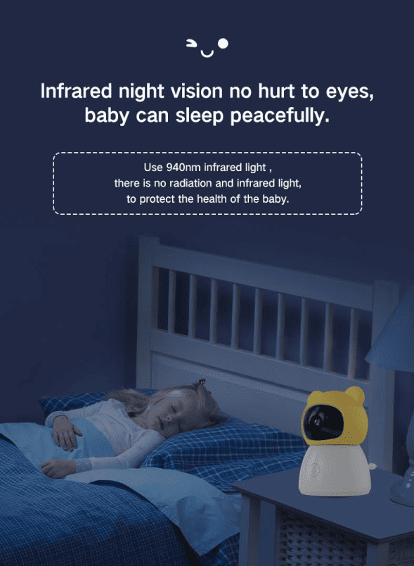 Dual Mode 5″ Baby Monitor with Night Vision & Motion Detection – Yellow