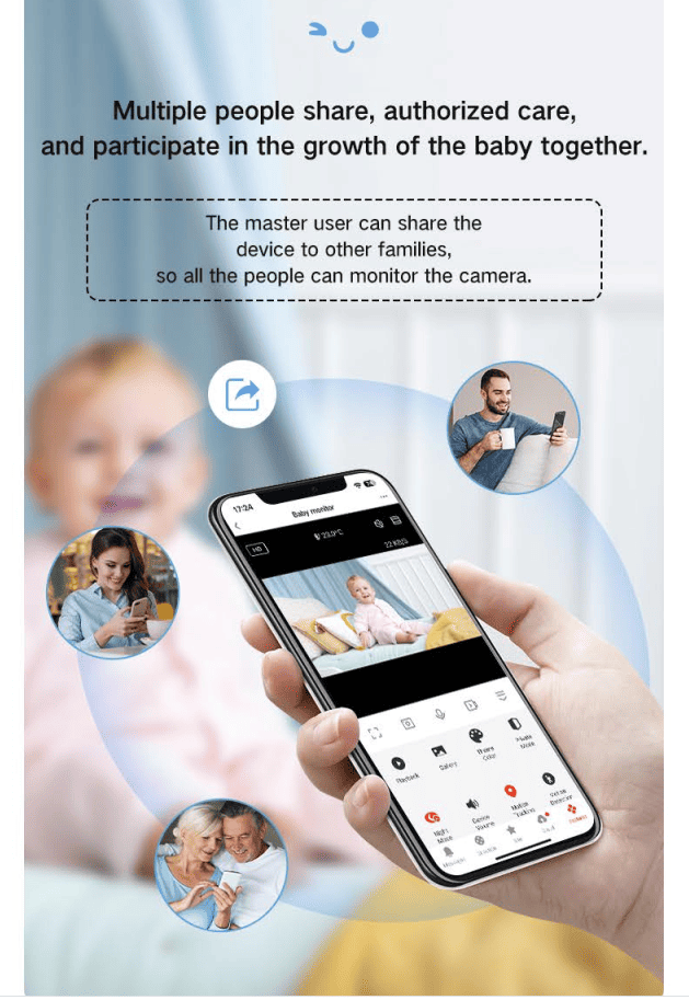 Dual Mode 5″ Baby Monitor with Night Vision & Motion Detection – Yellow