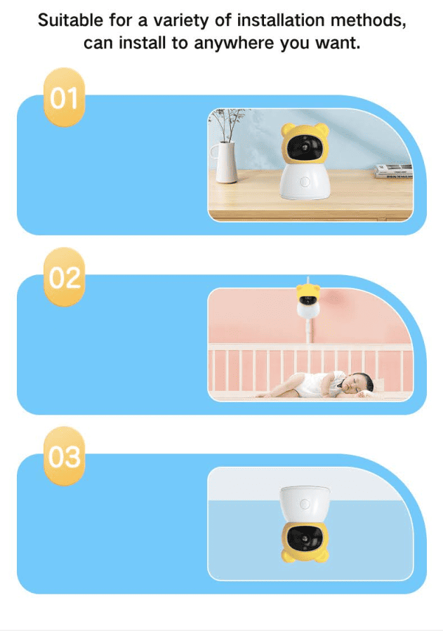 Dual Mode 5″ Baby Monitor with Night Vision & Motion Detection – Yellow