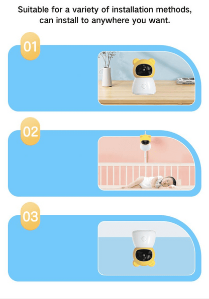 Dual Mode 5″ Baby Monitor with Night Vision & Motion Detection – Yellow