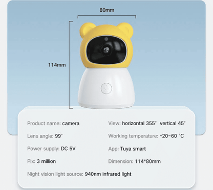 Dual Mode 5″ Baby Monitor with Night Vision & Motion Detection – Yellow