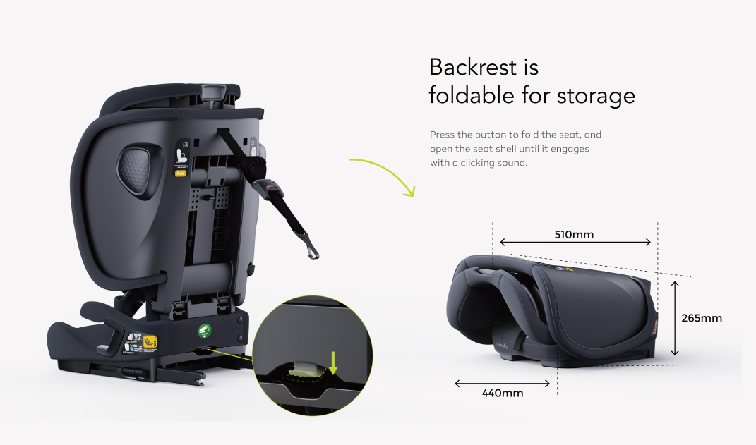 Travel Pram – AirGo Lightweight Stroller with ISOFIX Booster Seat (Black)