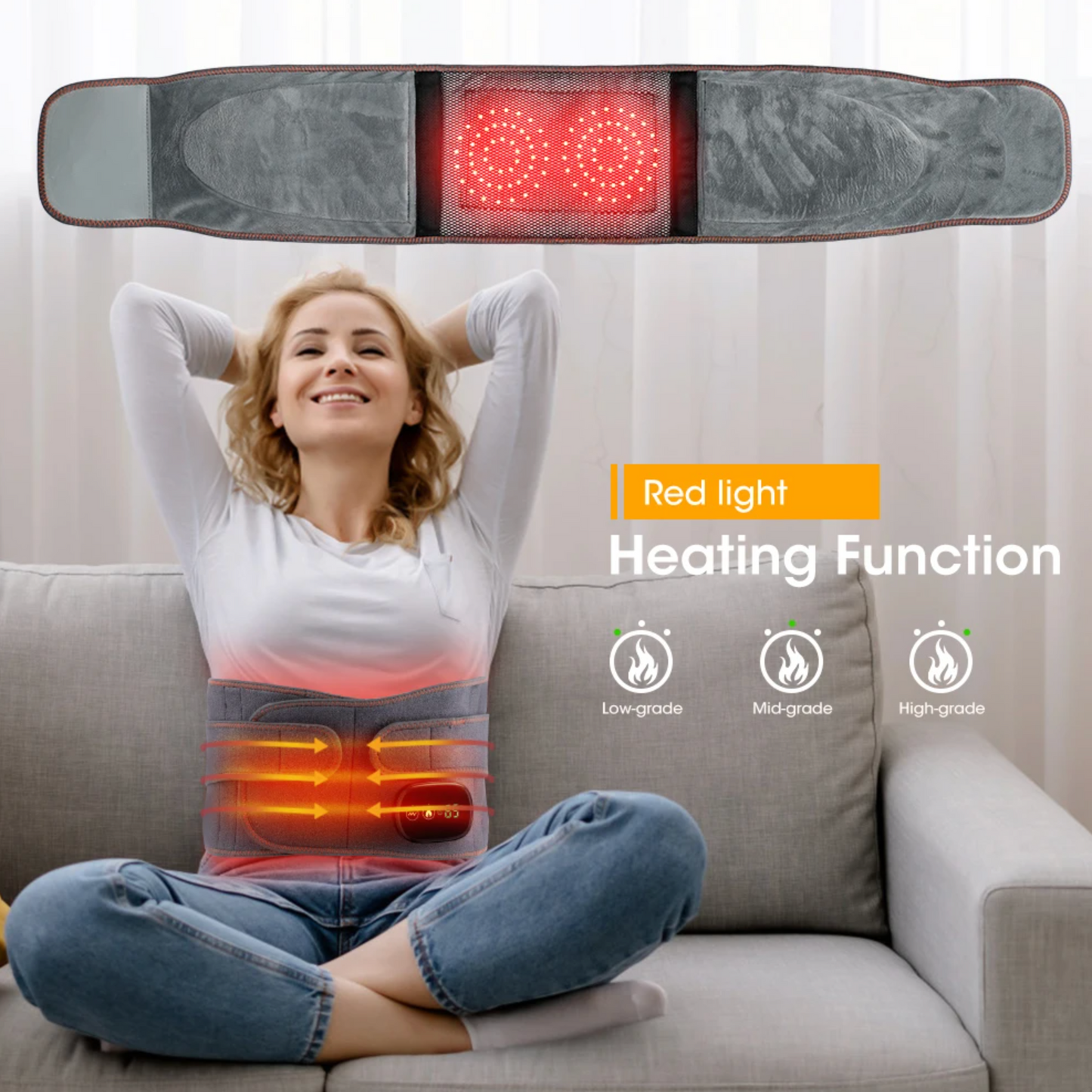 Heating Waist Massage Belt – Infrared Lumbar Support & Hot Compress Brace