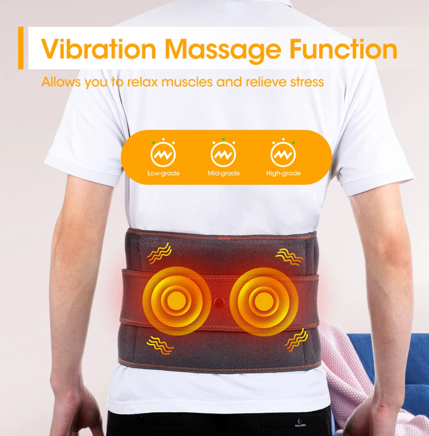 Heating Waist Massage Belt – Infrared Lumbar Support & Hot Compress Brace