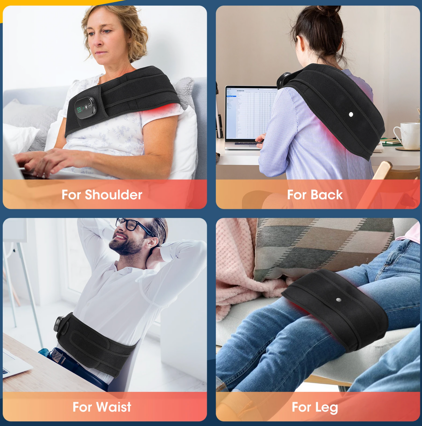 Heating Waist Massage Belt – Infrared Lumbar Support & Hot Compress Brace