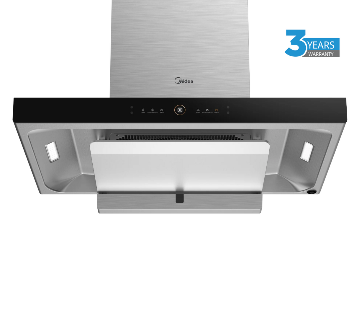 Midea 90cm T-Shape Rangehood with Steam Wash – 90M80