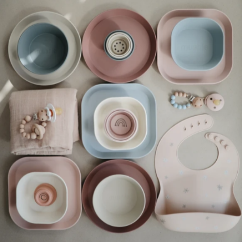 Mushie - Square Dinnerware Set of 2