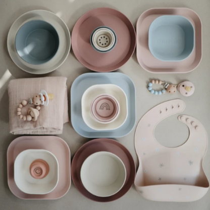 Mushie - Square Dinnerware Set of 2