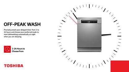 Toshiba 14 Place Settings Freestanding Dishwasher with 3-year Warranty