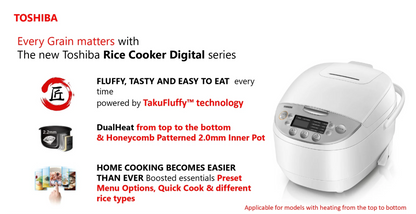 Toshiba 1.8L White Rice Cooker