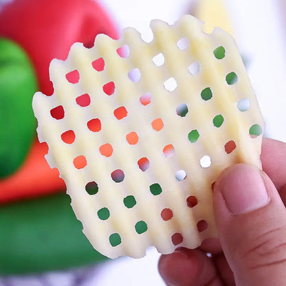 Stainless Steel Crinkle Cutter & Potato Grid Slicer – Wave Vegetable & French Fry Cutter