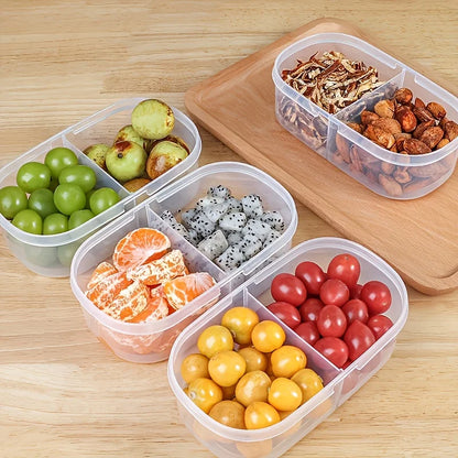 Dual Compartment Food Storage Container – Reusable Sealed Snack, Herb & Spice Box