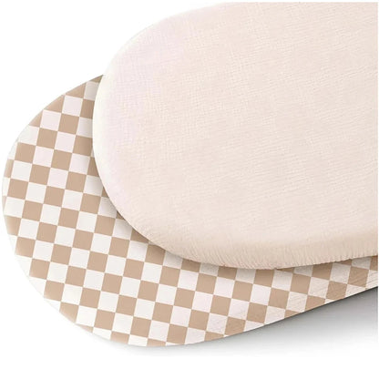 2-Pack Baby Bassinet Sheets – Soft Breathable Fitted Sheets for Bassinets & Changing Pads