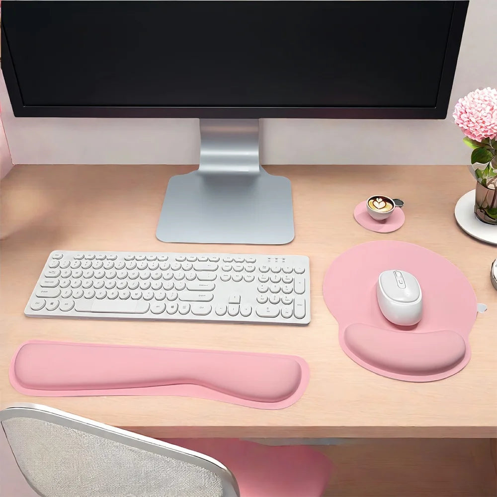 Ergonomic Keyboard Wrist Rest & Mouse Pad Set – 3-Piece Memory Foam Support Kit
