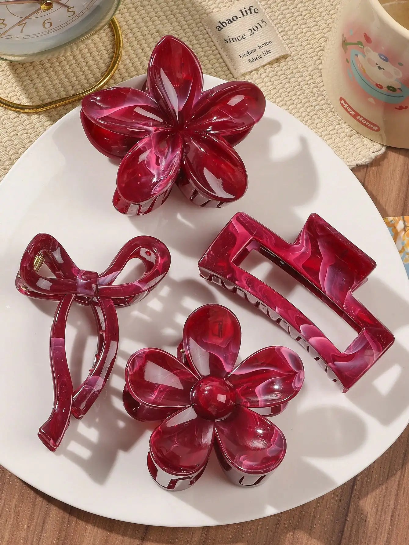 4-Piece Bow Hair Claw Clip Set