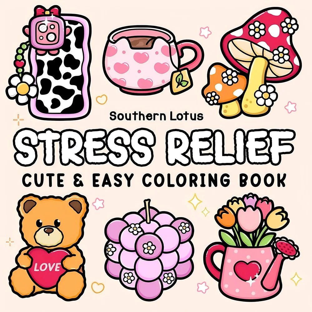 Bold & Easy Cute Colouring Book for Adults – Relaxing Cute-Themed Colouring Pages