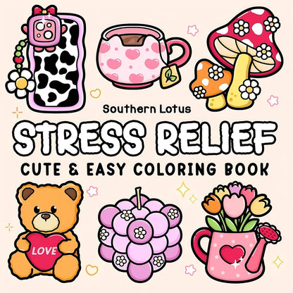 Bold & Easy Cute Colouring Book for Adults – Relaxing Cute-Themed Colouring Pages