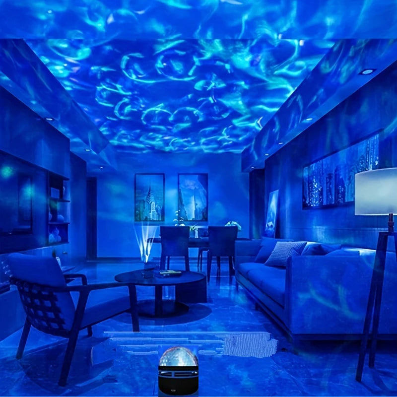 Galaxy Star & Ocean Wave Projector Night Light – 7 Colour LED