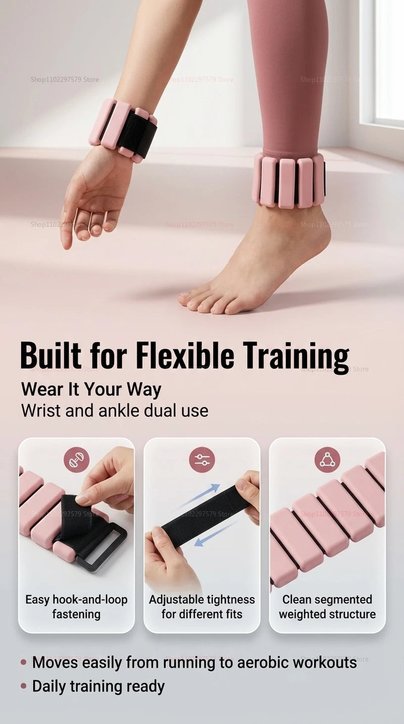 Adjustable Wrist & Ankle Weights – Wearable Resistance Bands for Fitness Training